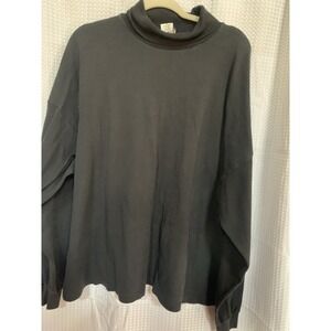 Puritan Womens 3x Black Turtleneck Cotton‎ Office Winter Outdoor